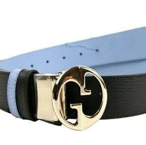 Gucci belt reversible black and blue size 100
